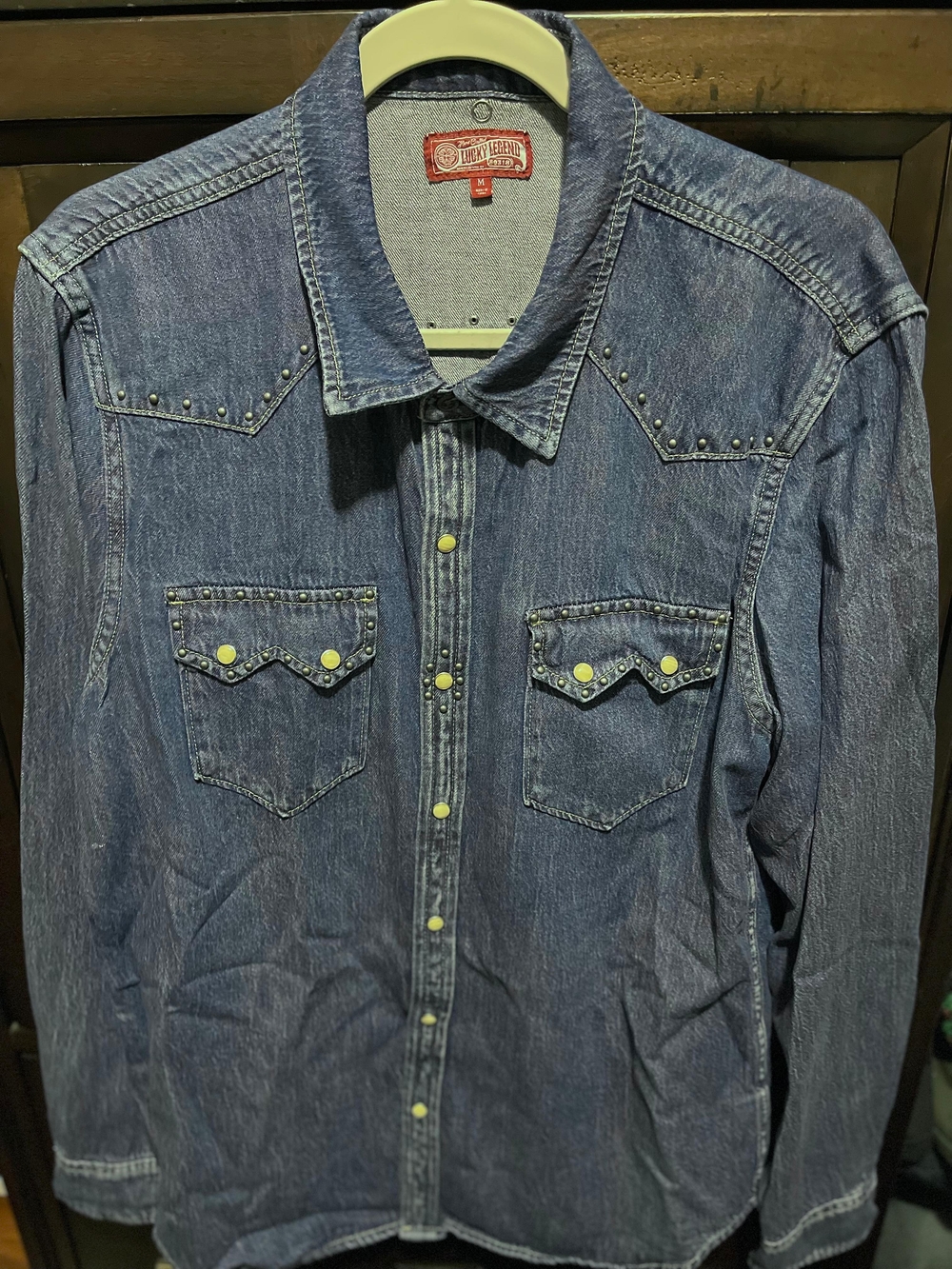 Lucky Brand Men’s Denim Western Shirt MEDIUM REG FIT